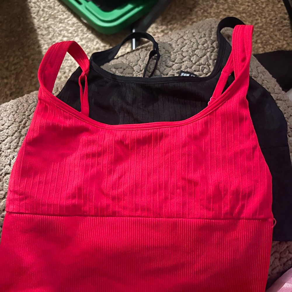 PINK Victoria's Secret Red and Black Bras